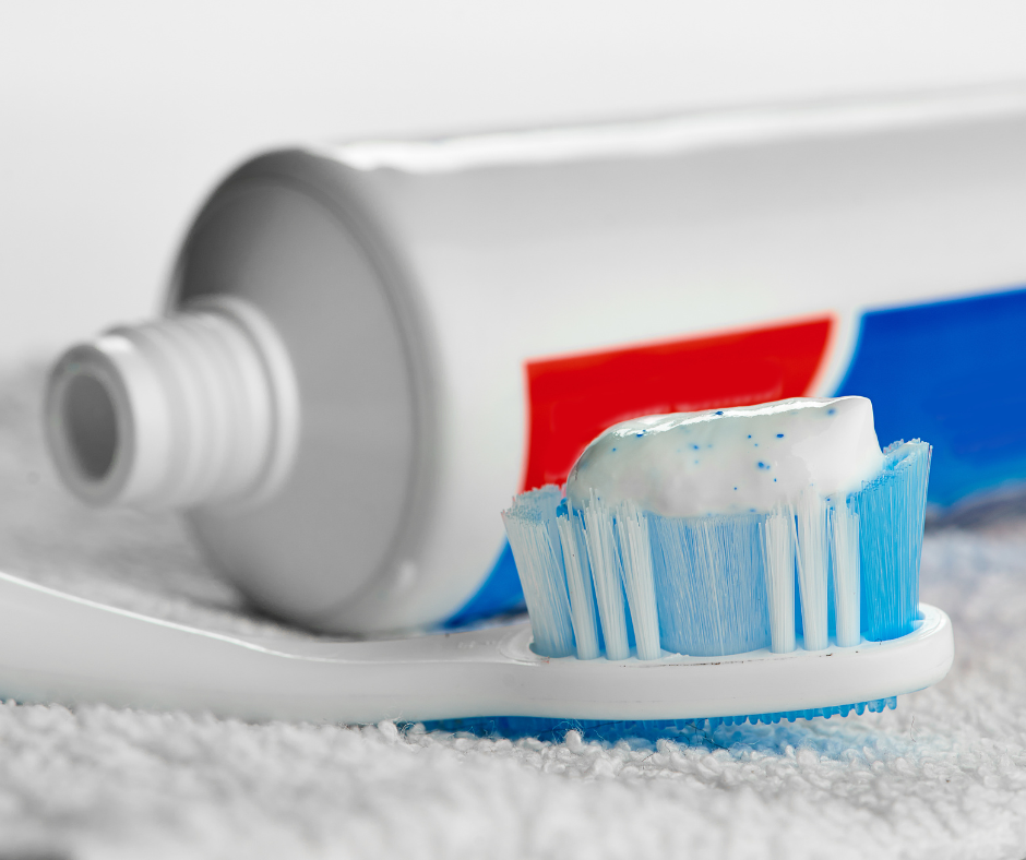 Commercial toothpaste and toothbrush